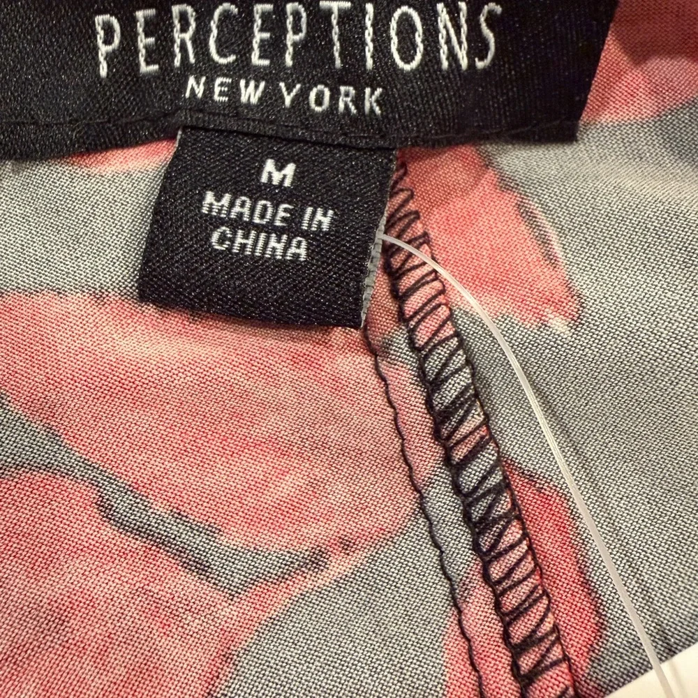 Perceptions NY NWT Floral Faux Wrap Midi Dress Medium Black Red Wedding Guest - Picture 6 of 11